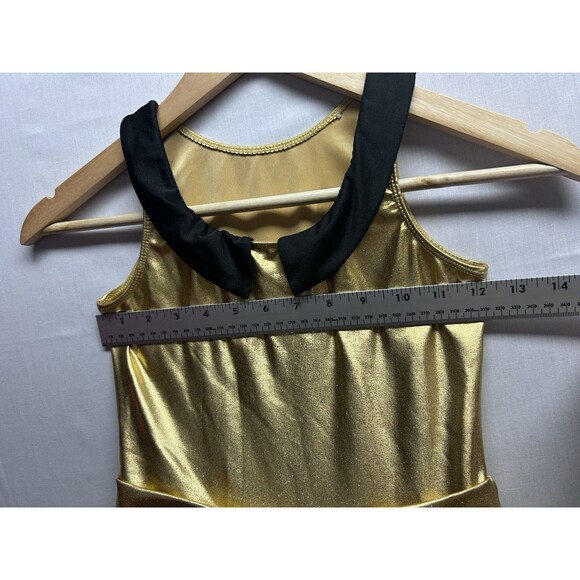 Revolution Dancewear Jazz Costume Black Gold Sequin LEOTARD ONLY Child’s Large - Picture 6 of 9